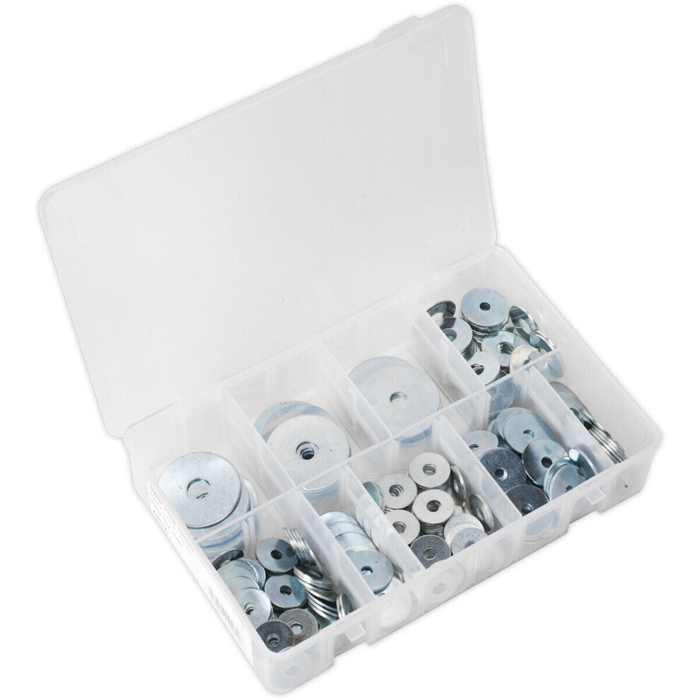 240 Piece Zinc Plated Repair Washer Assortment - M5 to M10 - Storage Box-image-OPC-P8WJYM8-NEW