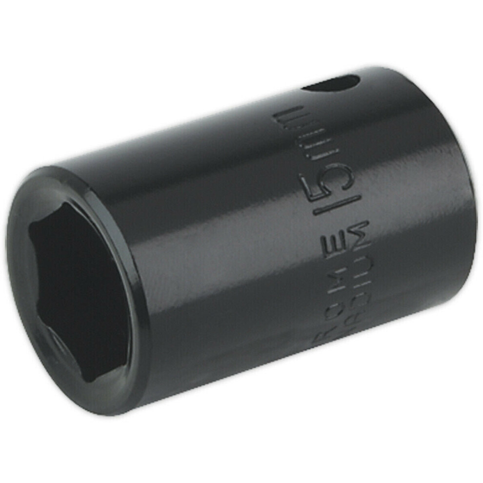 Loops 15Mm Forged Impact Socket - 1/2 Inch Sq Drive - Chrome-Vanadium Wrench Socket