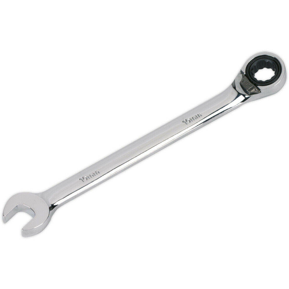 Loops 10Mm Reversible Ratchet Combination Spanner - Chrome Vanadium Steel Wrench