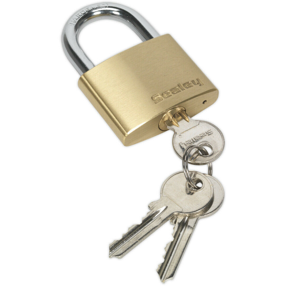 Loops 50Mm Solid Brass Padlock 8Mm Hardened Steel Shackle - 3 Keys Security Unit Lock