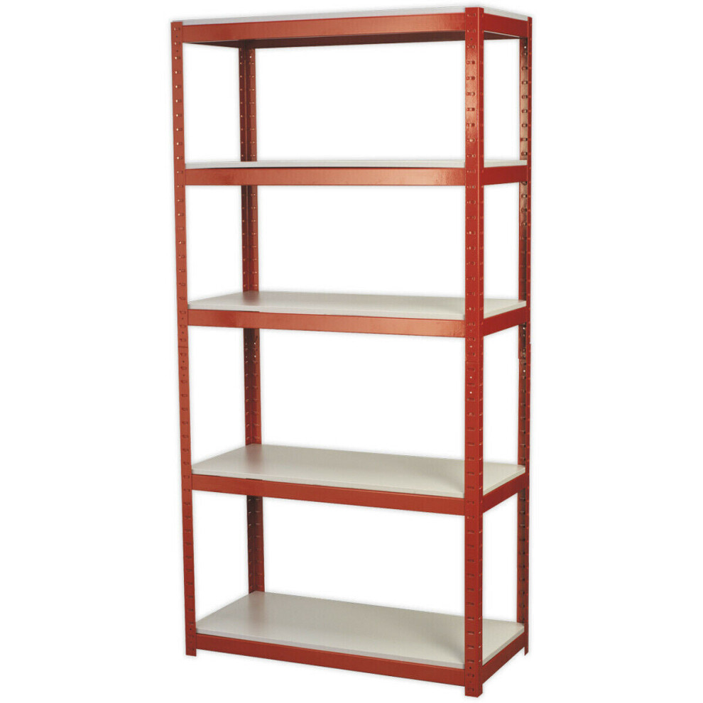 Loops Warehouse Racking Unit With 5 Mdf Shelves - 500Kg Per Shelf - Steel Frame