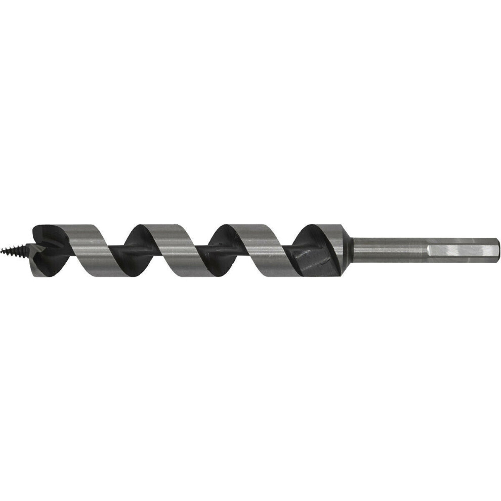 Loops 25 X 235Mm Hardened Auger Wood Drill Bit - Hexagonal Shank - Woodwork Timber