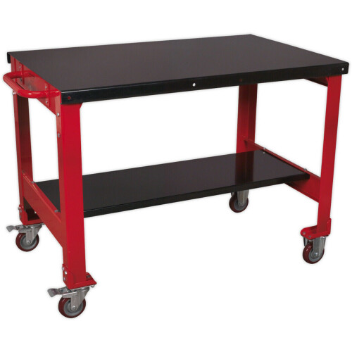 Loops 2 Level Mobile Workbench - 300kg Weight Limit - 2 Fixed & 2 Locking Castors 2