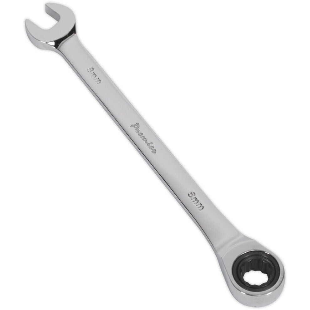 8Mm Ratchet Combination Spanner - Chrome Vanadium Steel - 72 Tooth Ratchet Ring 5056524298602