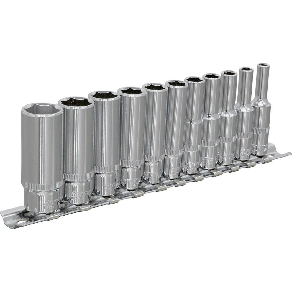 11 Pack - Deep Socket Set - 1/4" Imperial Square Drive - 6 Point Sockets Torque 5056524241752