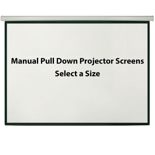 Loops 120" Manual Pull Down Projector Screen 4:3 Wall Ceiling Mount Home Movie Cinema 2