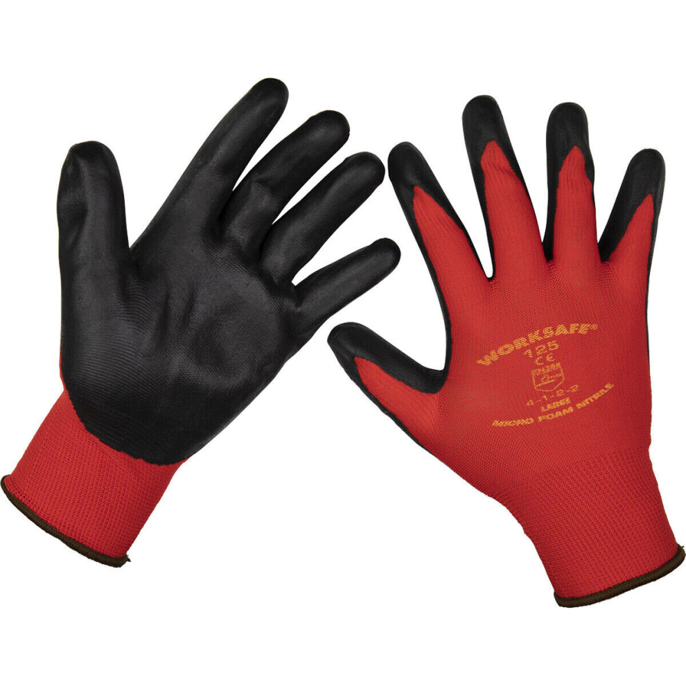 120 Pairs Flexible Nitrile Foam Palm Gloves - Large - Abrasion Resistant Safety 5056524236819