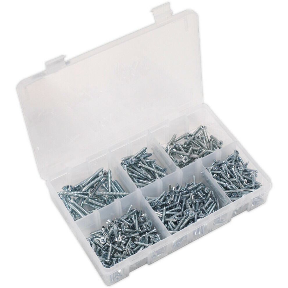 510 PACK Self Tapping Screw Assortment - Countersunk Pozi - Various Sizes