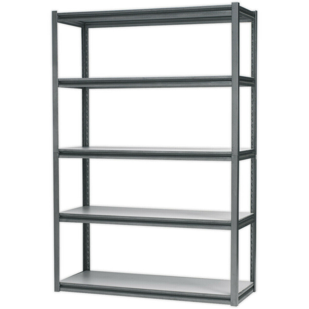 Warehouse Racking Unit with 5 MDF Shelves - 600kg Per Shelf - Steel Frame