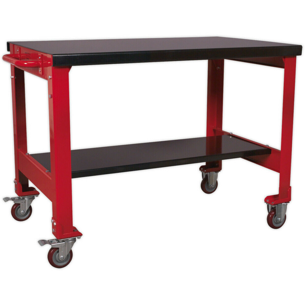 Loops 2 Level Mobile Workbench - 300Kg Weight Limit - 2 Fixed & 2 Locking Castors