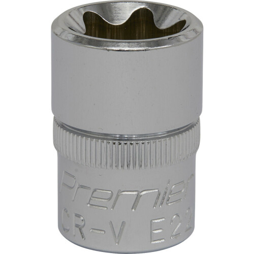 Loops E22 TRX Star Socket Bit - 1/2" Square Drive - PREMIUM Drop Forged Head Knurled