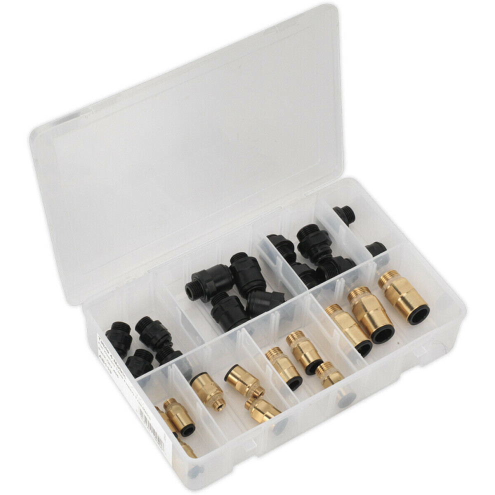 30 Pack - Various Size Metric & Imperial Pneumatic Coupling Thread Adapters