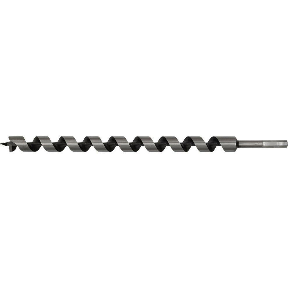 Loops 25 X 460Mm Hardened Auger Wood Drill Bit - Hexagonal Shank - Woodwork Timber