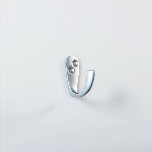 Loops Victorian One Piece Single Bathroom Robe Hook 40mm Projection Satin Chrome 1