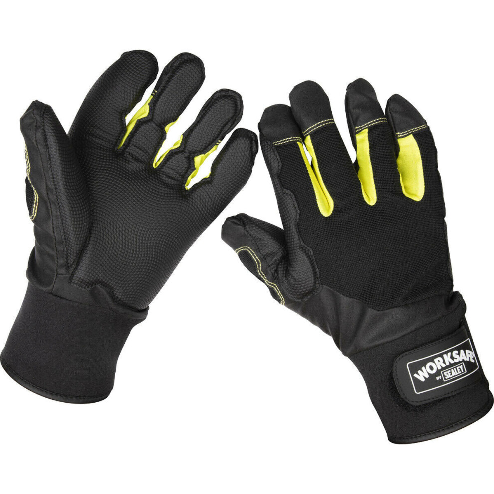 Loops Pair Large Anti-Vibration Gloves - Breathable Fabric - Power Tool Impact Gloves