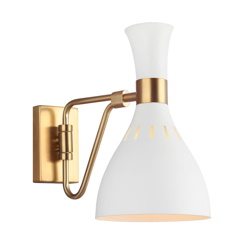 Loops Wall Sconce Matte / Burnished Brass Led E27 60W Bulb Light/White