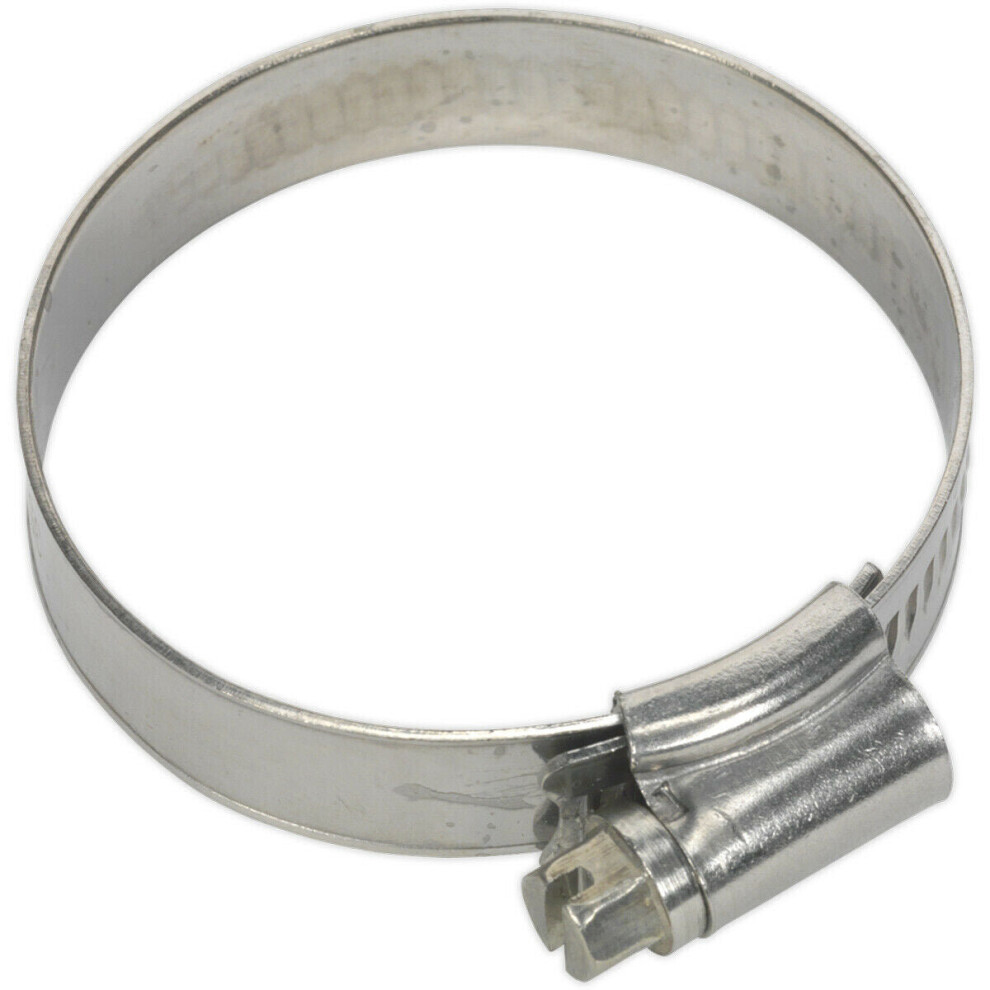 10 PACK Stainless Steel Hose Clip - 35 to 51mm Diameter - Hose Pipe Clip Fixing