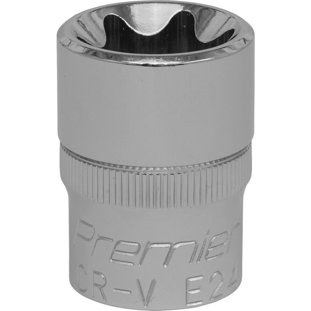 E24 Trx Star Socket Bit - 1/2" Square Drive - Premium Drop Forged Head Knurled 5056581917591