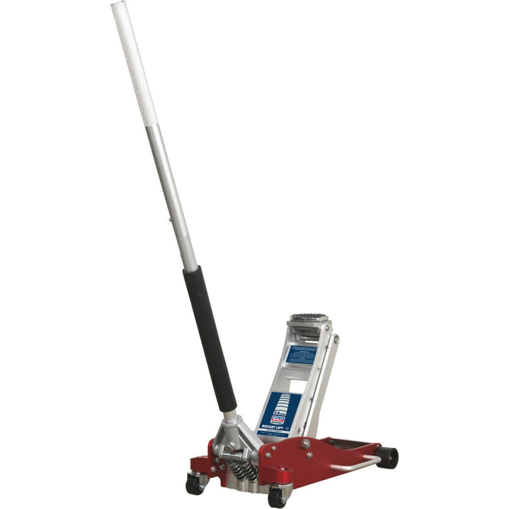 Aluminium Low Entry Trolley Jack - 2500kg Limit - Twin Piston - 485mm Max Height