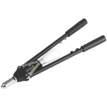 Heavy Duty Long Arm Riveter with Collection Bowl - Adjustable Nozzle Rivet Gun