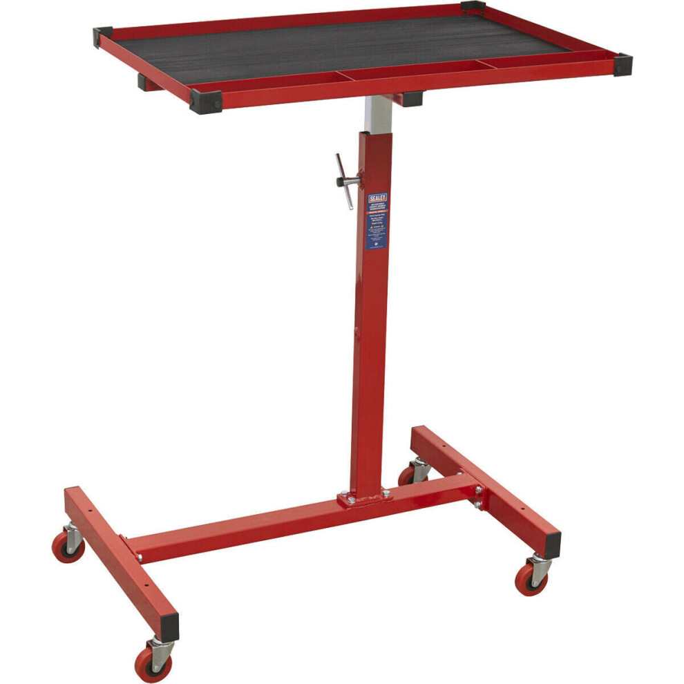 Height Adjustable Mobile Work Station - Rubber Lining - Four Castor Wheels