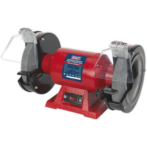 Loops 200mm Workshop Bench Grinder - 600W Copper Wound Induction Motor - Two Stones 2