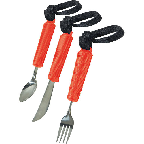 3 Piece Bendable Cutlery Set - Fork Knife and Spoon - Diswasher Safe - Red 1