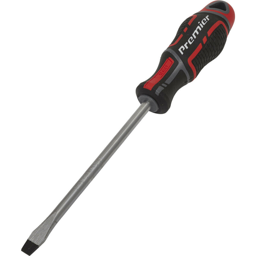 PREMIUM Slotted 8 x 150mm Screwdriver - Ergonomic Soft Grip - Magnetic Tip