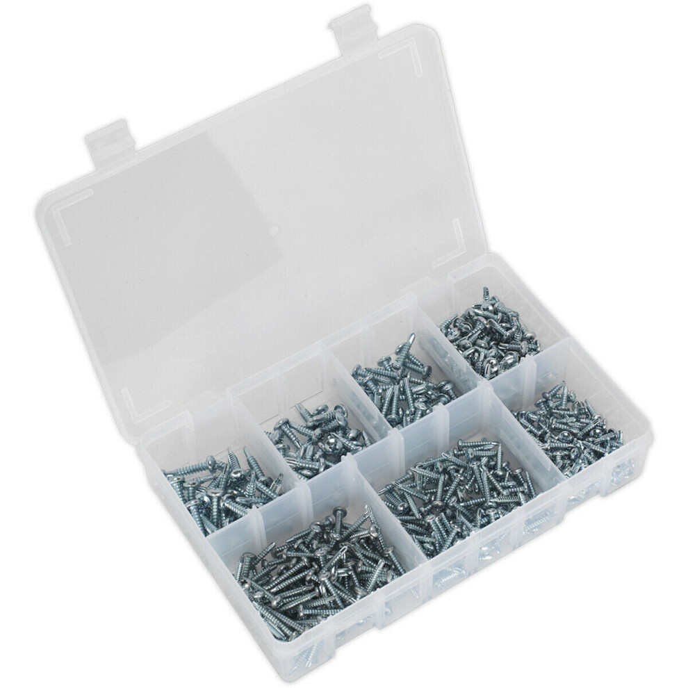 Loops 500 Pack Self Drilling Screw Assortment - Phillips Pan Head - Various Sizes