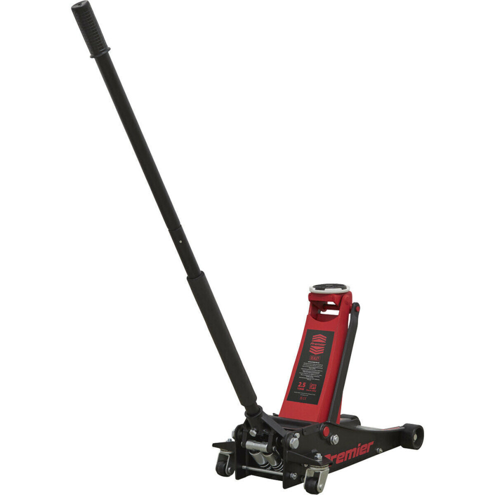 Low Entry Trolley Jack - 2500kg Weight Limit - Twin Piston - 495mm Max Height