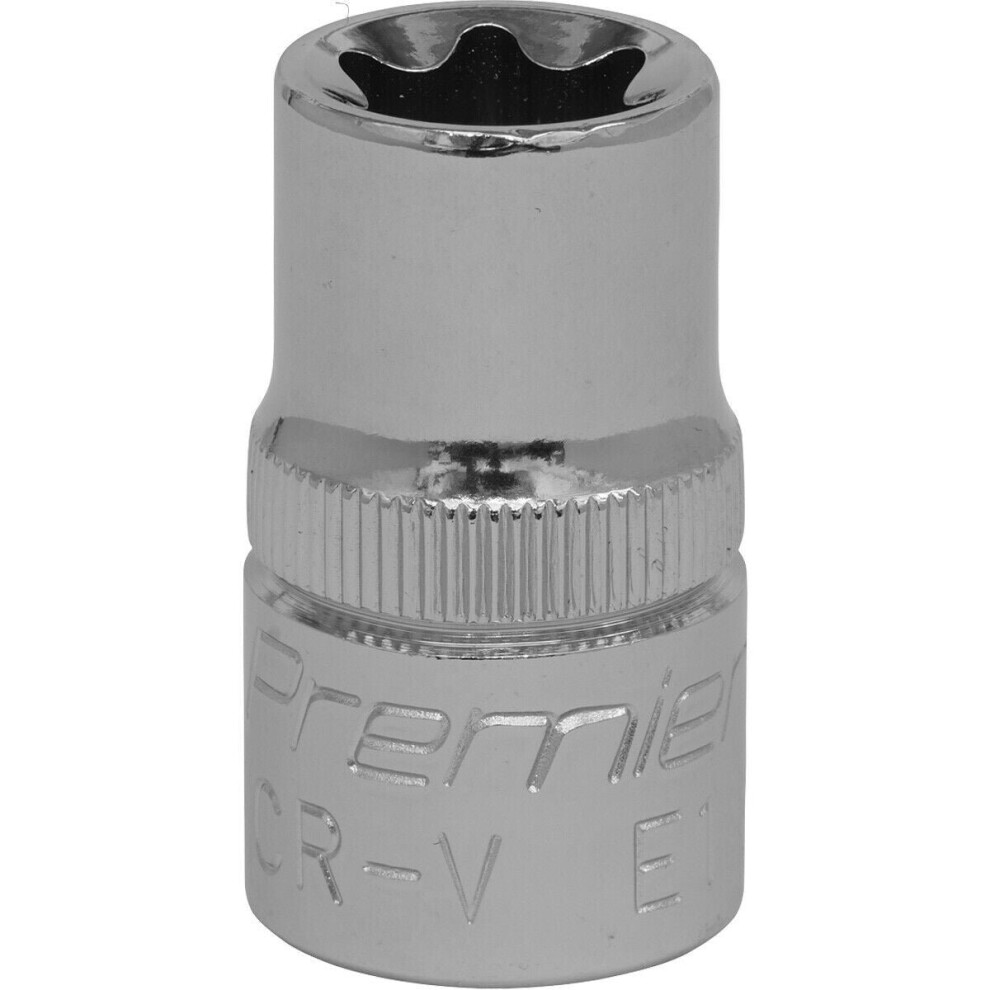 E18 TRX Star Socket Bit - 1/2" Square Drive - PREMIUM Drop Forged Head Knurled