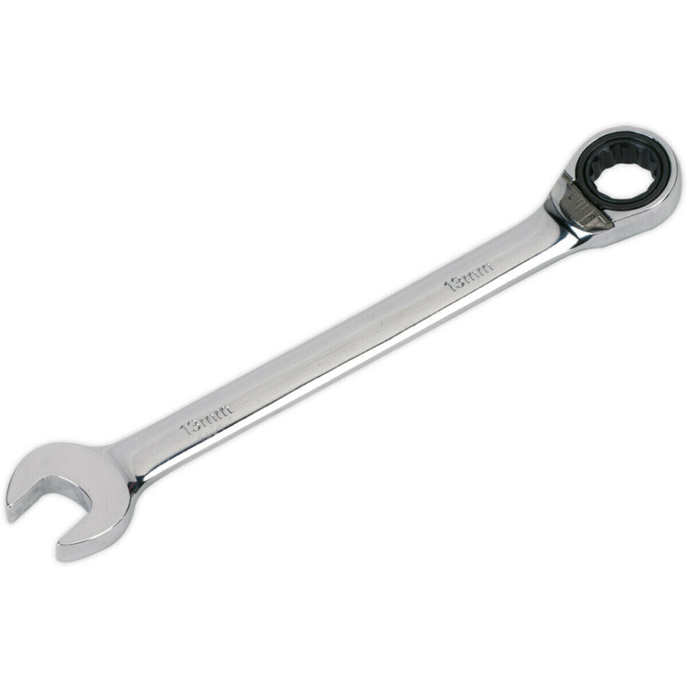 Loops 13Mm Reversible Ratchet Combination Spanner - Chrome Vanadium Steel Wrench