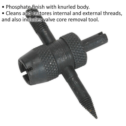 Loops Knurled Tyre Vale Service Tool - Core Removal Clean Internal & External Threads 1