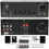 Loops 110W Mini Stereo Amplifier System 4x Background Wall Speaker Bedroom Office AUX 4