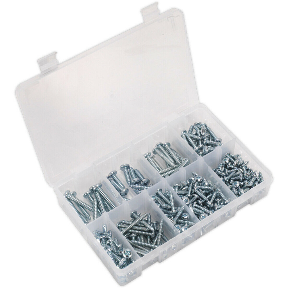 305 PACK Self Tapping Screw Assortment - Zinc Pan Head Pozi - Various Sizes