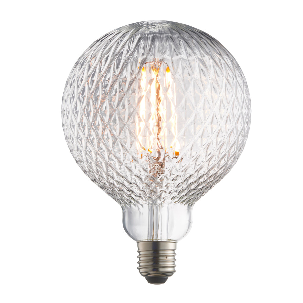 Loops Led Filament Lamp Bulb Clear Glass 4W Led E27 Warm Facet Bulb White