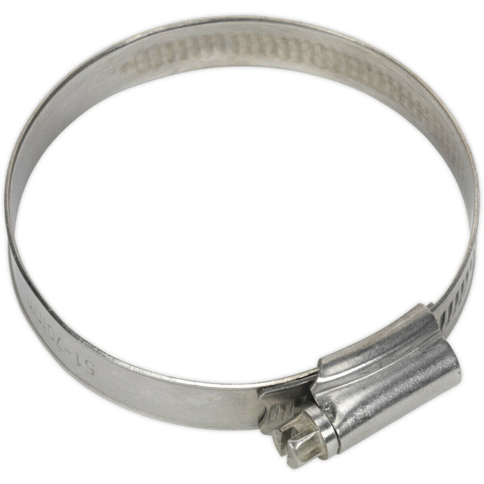 10 PACK Stainless Steel Hose Clip - 51 to 70mm Diameter - Hose Pipe Clip Fixing