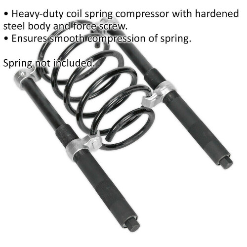 Loops 2 PACK 280mm Coil Spring Compressor Kit & High Security Safety Hooks -2500kg Max 1