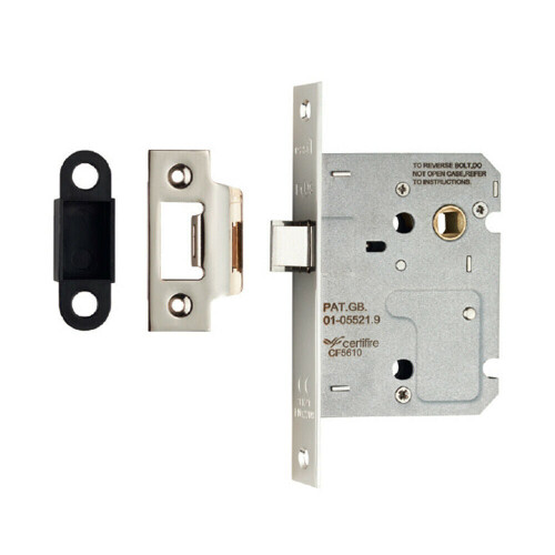 Loops 76mm Residential Contract Upright Latch Square Forend Nickel Plated 2