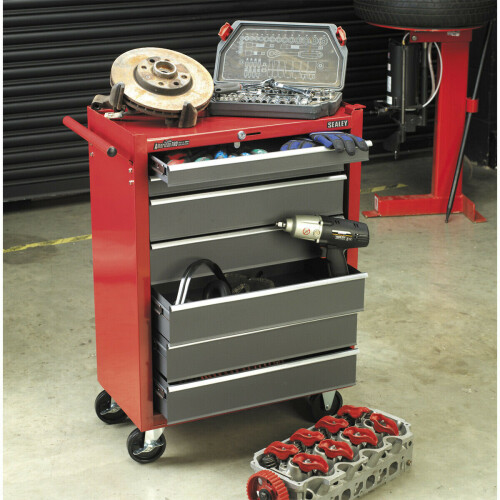 Loops 620 x 330 x 885mm 7 Drawer RED Portable Tool Chest Locking Mobile Storage Box 2