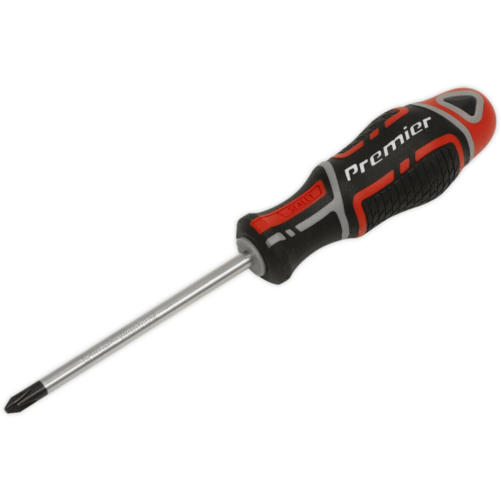 PREMIUM Pozi 2 x 100mm Screwdriver - Ergonomic Soft Grip - Magnetic Tip Driver