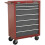 Loops 620 x 330 x 885mm 7 Drawer RED Portable Tool Chest Locking Mobile Storage Box 1