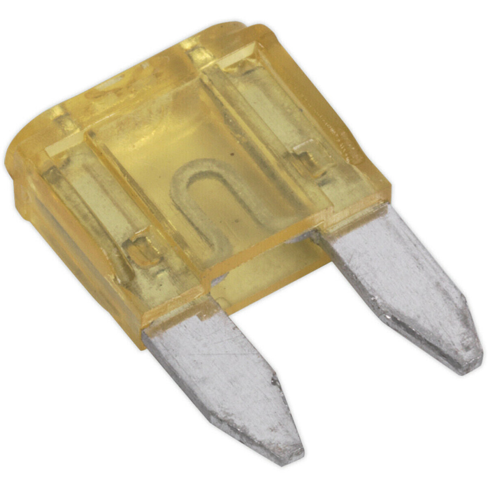 Loops 50 Pack 20A Automotive Mini Blade Fuse Pack - 2 Prong Vehicle Circuit Fuses