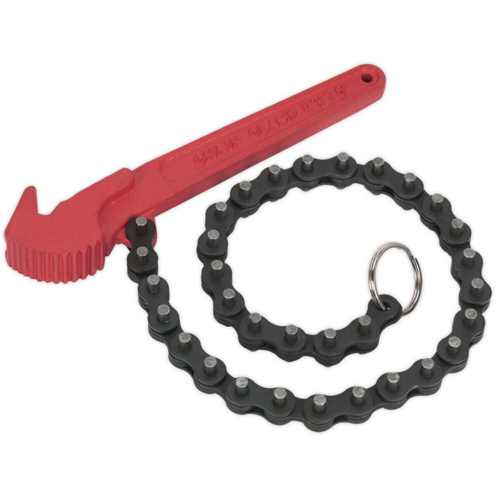 Forged Steel Oil Filter Chain Wrench - 60-106mm Capacity - Twin-Claw Body