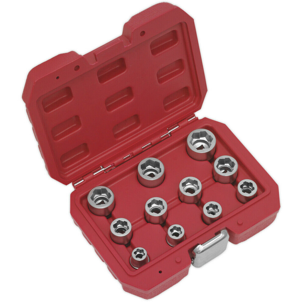 11 Piece Bolt Extractor Socket Set - 3/8" Sq Drive - Drop Forged Sockets - Case 5056524251928