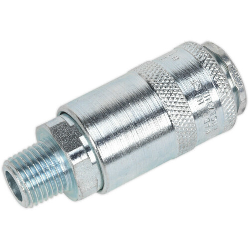 Loops 1/4 Inch BSPT Coupling Body - Male Thread - 100 psi Free Airflow Rate - Workshop