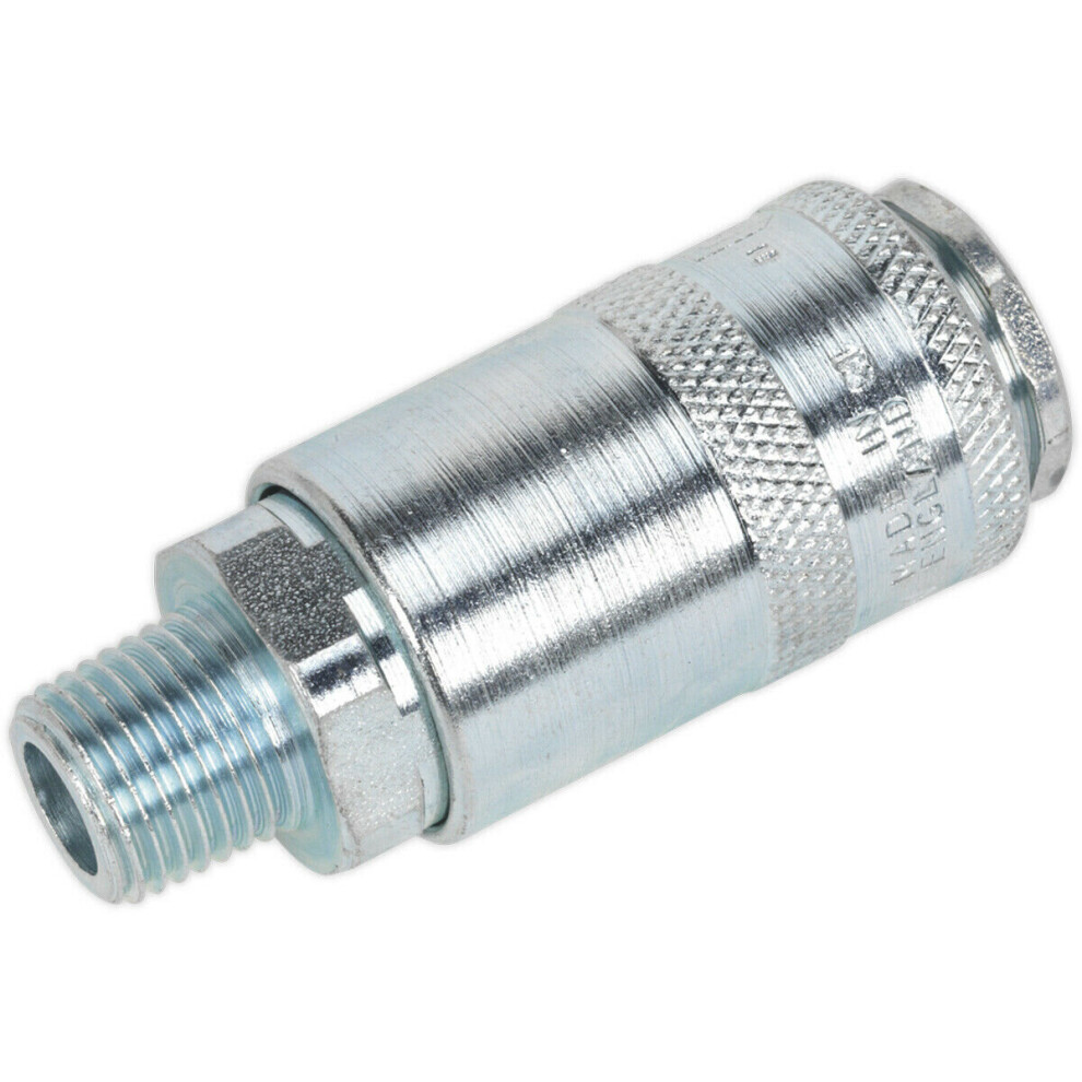 Loops 1/4 Inch Bspt Coupling Body - Male Thread - 100 Psi Free Airflow Rate - Workshop