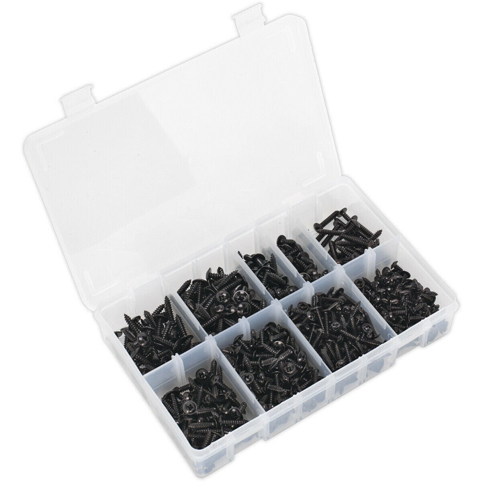 700 Pack Self Tapping Screw Assortment - Flanged Head Various Size Metal Fixings 5056524238141