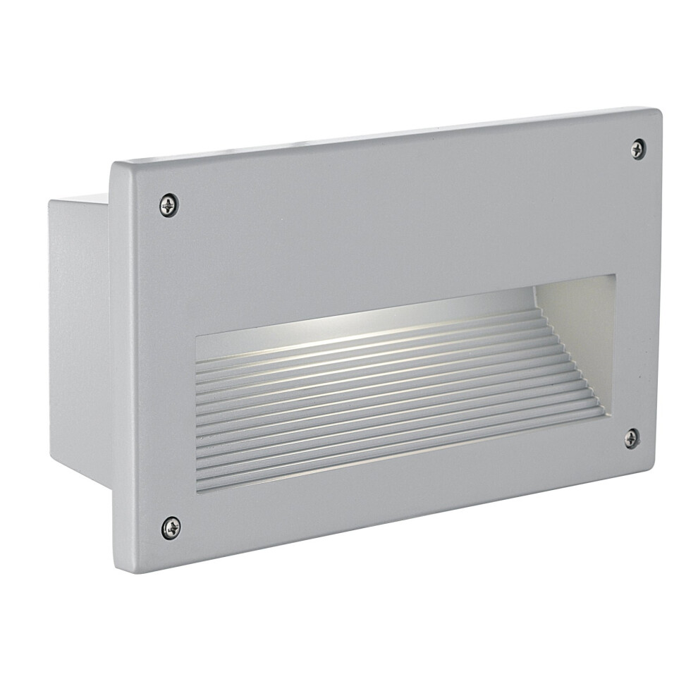 Loops Ip44 Recessed Outdoor Wall Cast Aluminium 1 X 40W E14 Bulb Light/Silver