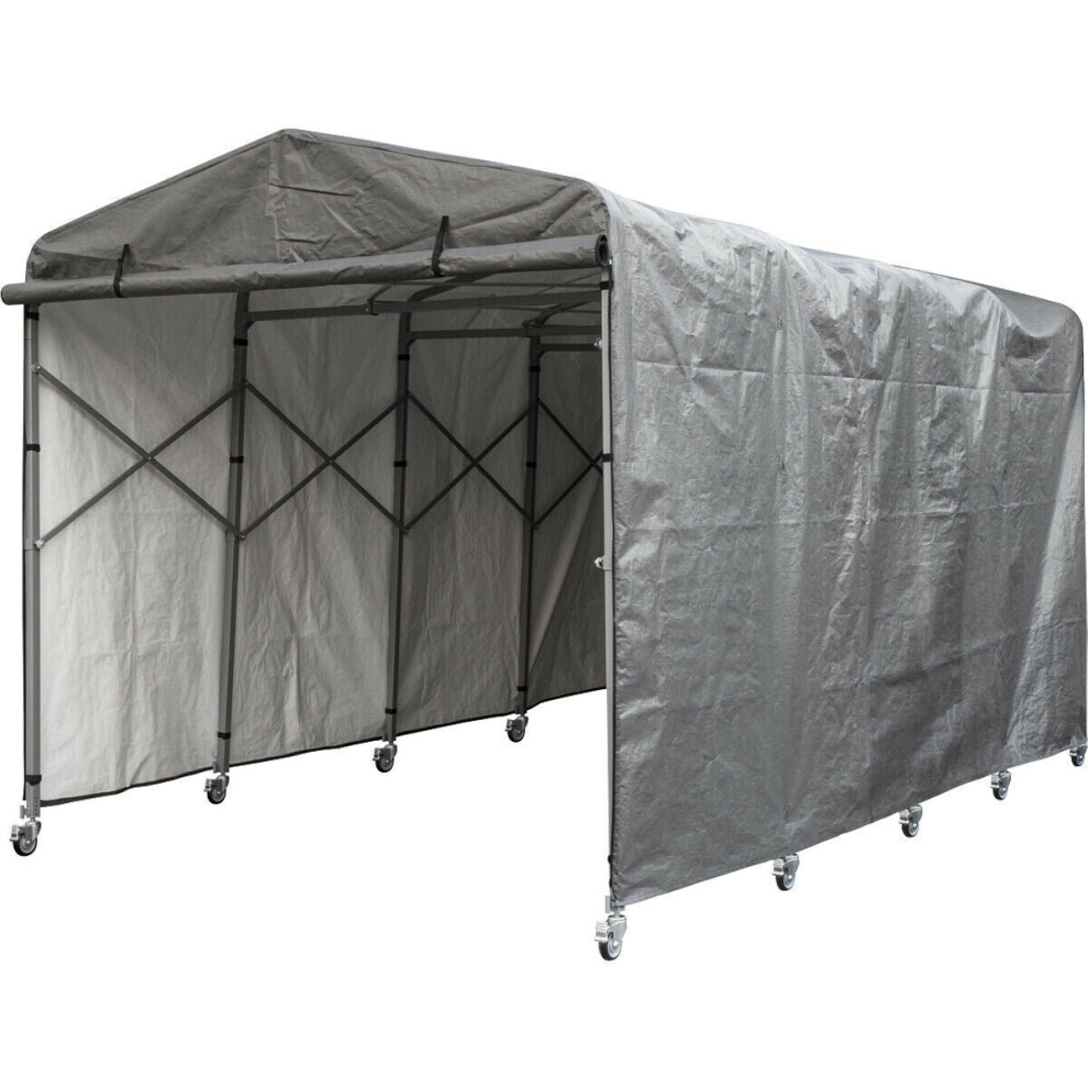 Loops Foldable Garage Extension - 2.5M X 4.5M X 2.5M - Powder Coated Steel Frame